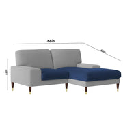 Latieo RHS 2 Seater Lounger L Shape Sofa Set for Living Room (Blue Grey) Premium Fabric Sofa