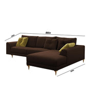Viva RHS 6 Seater L Shape Sofa Set for Living Room (Brown) Premium Fabric Sofa