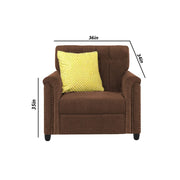 Rogelio 1 Seater Sofa Set for Living Room (Black Fabric)