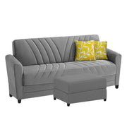 Francis 3 Seater Sofa Set with Ottoman for Living Room (Grey) Fabric