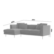 Vesco LHS 4 Seater L Shape Sofa Set for Living Room (Grey) Premium Fabric Sofa