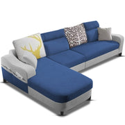 Amanda LHS 6 Seater L Shape,Sofa Set for Living Room (Blue Grey Fabric)