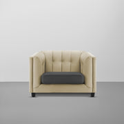 Sinclair 1 Seater Sofa Set for Living Room (Blue Colour) Premium Fabric Sofa