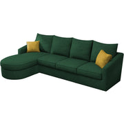 Shrank Round Lounger L Shape 6 Seater Sofa Set for Living Room (Green) Fabric Sofa | LHS