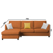 Hanery 4 Seater L Shape Sofa Set for Living Room | Colour - Orange