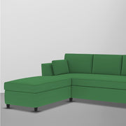 Blustin LHS 4 Seater L Shape Sofa Set for Living Room (Green Fabric) Premium Fabric Sofa