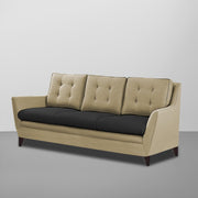 Slove 3 +1 + 1 Seater Sofa Set for Living Room | Color - Cream Black | Premium Fabric Sofa