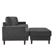 Oudrey 3 Seater Sofa Set with Center Table for Living Room (Black Colour) Premium Fabric Sofa