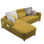 Amanda LHS 4 Seater L Shape,Sofa Set for Living Room (Yellow Fabric)