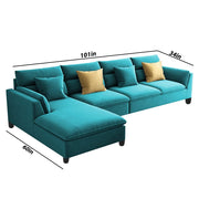 Delton LHS 6 Seater L Shape Sofa Set for Living Room (Pine) Premium Fabric