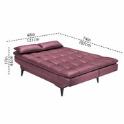 Danny 3 Seater Sofa Cum Bed Leatherette Fabric (Black) with Two Cushions Perfect for |Home Living |Office Room and Guest Room Premium Sofa