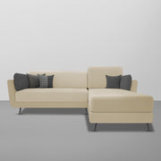 Arlond RHS 4 Seater L Shape Sofa Set for Living Room (Cream Fabric) Premium Fabric Sofa