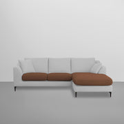 Cortina RHS 4 Seater L Shape Sofa Set for Living Room (Brown Grey Fabric) Premium Fabric Sofa