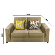 Nancy 2 Seater Sofa Set for Living Room | Color - Brown Grey
