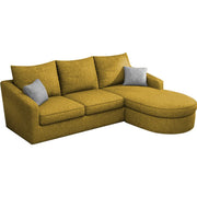 Shrank Round Lounger L Shape 4 Seater Sofa Set for Living Room (Yellow) Fabric Sofa | RHS