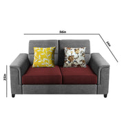 Nancy 2 Seater Sofa Set for Living Room | Color - Brown Grey