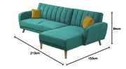 Rino RHS 4 Seater L Shape Sofa Set for Living Room (Turquise Fabric)