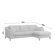 Cortina RHS 4 Seater L Shape Sofa Set for Living Room (Grey Fabric) Premium Fabric Sofa