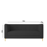 Magnus 3 Seater Sofa Set for Living Room (Black Colour) Premium Fabric Sofa