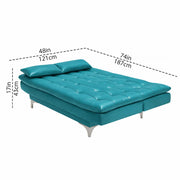 Danny 3 Seater Sofa Cum Bed Leatherette Fabric (Black) with Two Cushions Perfect for |Home Living |Office Room and Guest Room Premium Sofa