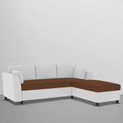 Blustin RHS 4 Seater L Shape Sofa Set for Living Room (Brown Grey Fabric) Premium Fabric Sofa