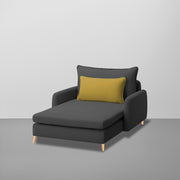Vive 1 Seater Lounge Sofa for Living Room (Black Colour) Premium Fabric Sofa