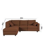 Dorian LHS 4 Seater L Shape Sofa Set for Living Room (Brown Fabric) Premium Fabric Sofa Set for Living Room