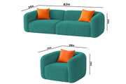 Vesta Modern Velvet Bubble Cloud Sofa, Tufted Design Upholstered 3+1+1 Seater Sofa Set for Living Room, (Black Colour) Premium Velvet Fabric Sofa