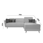 Arlond RHS 4 Seater L Shape Sofa Set for Living Room (Grey Fabric) Premium Fabric Sofa