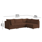 Lenser L Shaped Sofa Set for Living Room (Brown Fabric) Premium Fabric Sofa Set