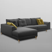 Viva LHS 6 Seater L Shape Sofa Set for Living Room (Dark Grey) Premium Fabric Sofa