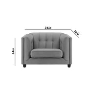 Sinclair 1 Seater Sofa Set for Living Room (Dark Grey Colour) Premium Fabric Sofa