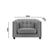 Sinclair 1 Seater Sofa Set for Living Room (Blue Colour) Premium Fabric Sofa