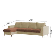 Charmi LHS 6 Seater L Shape Sofa Set for Living Room (Cream Brown Fabric) Premium Fabric Sofa