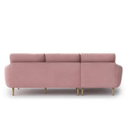 Lizel LHS 4 Seater L Shape Sofa Set for Living Room (Pink Fabric) Premium Velvet Fabric Sofa