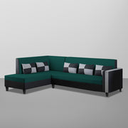 Nordy LHS 6 Seater L Shape Sofa Set for Living Room (Pine Black Colour) Premium Fabric Sofa Set