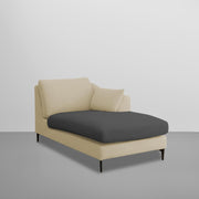 Cortina RHS 4 Seater L Shape Sofa Set for Living Room (Cream Black Fabric) Premium Fabric Sofa