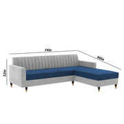 Grayon 3 Seater Convertible Sofa Set for Living Room, 3 Seater & Ottoman Modular Sectional Couch for Small Space (Black Colour) Fabric Sofa Set