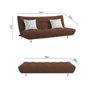 Drantly 3 Seater Sofa Cum Bed for Living Room (Brown Fabric Color) Premium Suede Velvet Fabric Sofa Cum Bed for Living Room