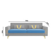 Ivary 3 Seater Sofa Set for Living Room (Black Colour) Premium Fabric Sofa