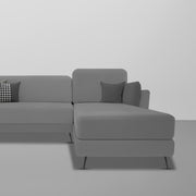 Arlond RHS 4 Seater L Shape Sofa Set for Living Room (Dark Grey Fabric) Premium Fabric Sofa