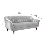 Casaliving Anyse 2 Seater Sofa Set for Living Room (Grey Colour Fabric) Premium Fabric Sofa