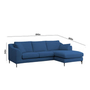 Cortina RHS 4 Seater L Shape Sofa Set for Living Room (Blue Fabric) Premium Fabric Sofa