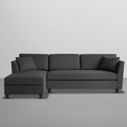 Casaliving Marvin LHS 4 Seater L Shape Sofa Set for Living Room (Black Fabric) Premium Fabric Sofa