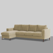Charmi LHS 6 Seater L Shape Sofa Set for Living Room (Cream Fabric) Premium Fabric Sofa