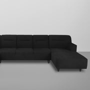 Ragno 8 Seater U Shape Sofa Set for Living Room (Black Fabric) Premium Fabric Sofa