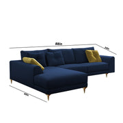Viva LHS 6 Seater L Shape Sofa Set for Living Room (Blue) Premium Fabric Sofa