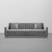 Garcia 3 Seater Sofa Set for Living Room (Blue Black Colour) Premium Fabric Sofa