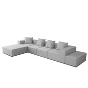 Sheron U Shaped Compressed Sofa Set for Living Room with Spacious Boucle Couch Set Living Rooms, (Grey Fabric) Premium Fabric U Shape Sofa for Living Room