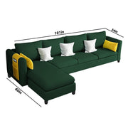 Asser LHS 6 Seater L Shape Sofa Set for Living Room (Green) Premium Fabric Sofa